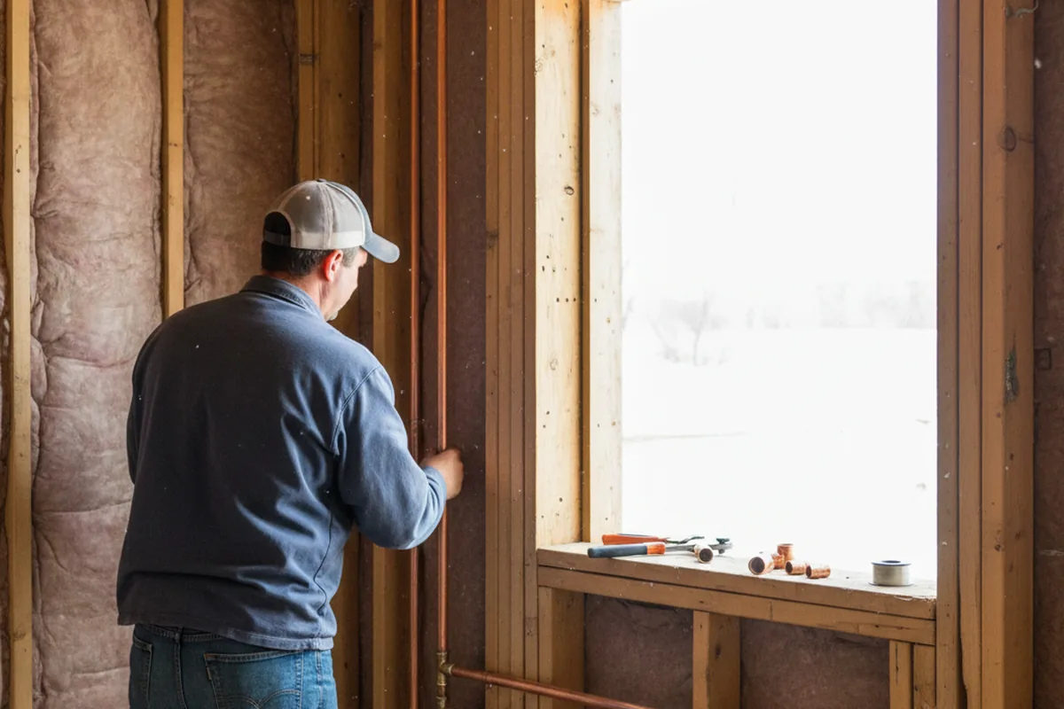 Licensed plumber running new copper supply lines in a Dalton City home